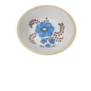 Vintage 70’s Royal China Jeannette, 12" Serving Bowl, Blue Flower, Scrolls, USA